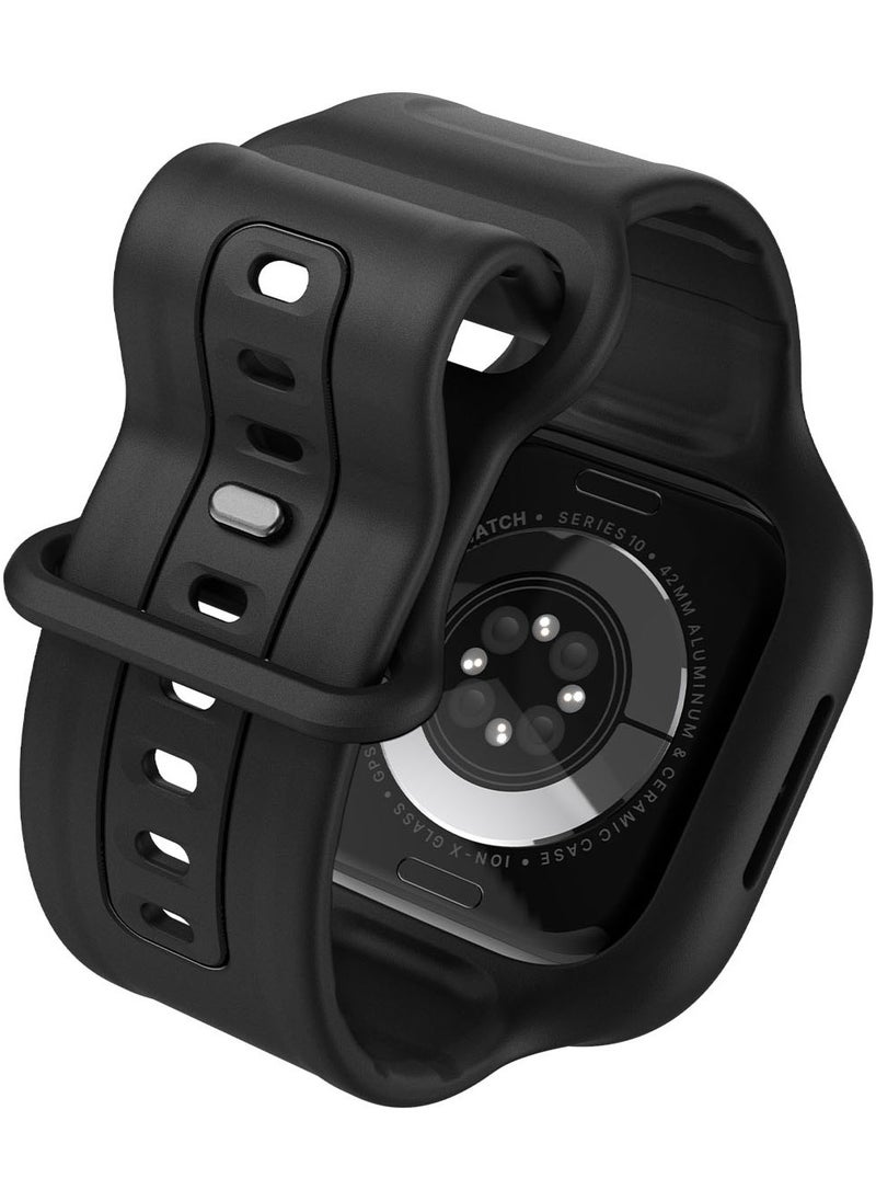 Vault Pro for Apple Watch Series 10 (46mm) Case with Band Protective TPU Cover with Strap- Matte Black
