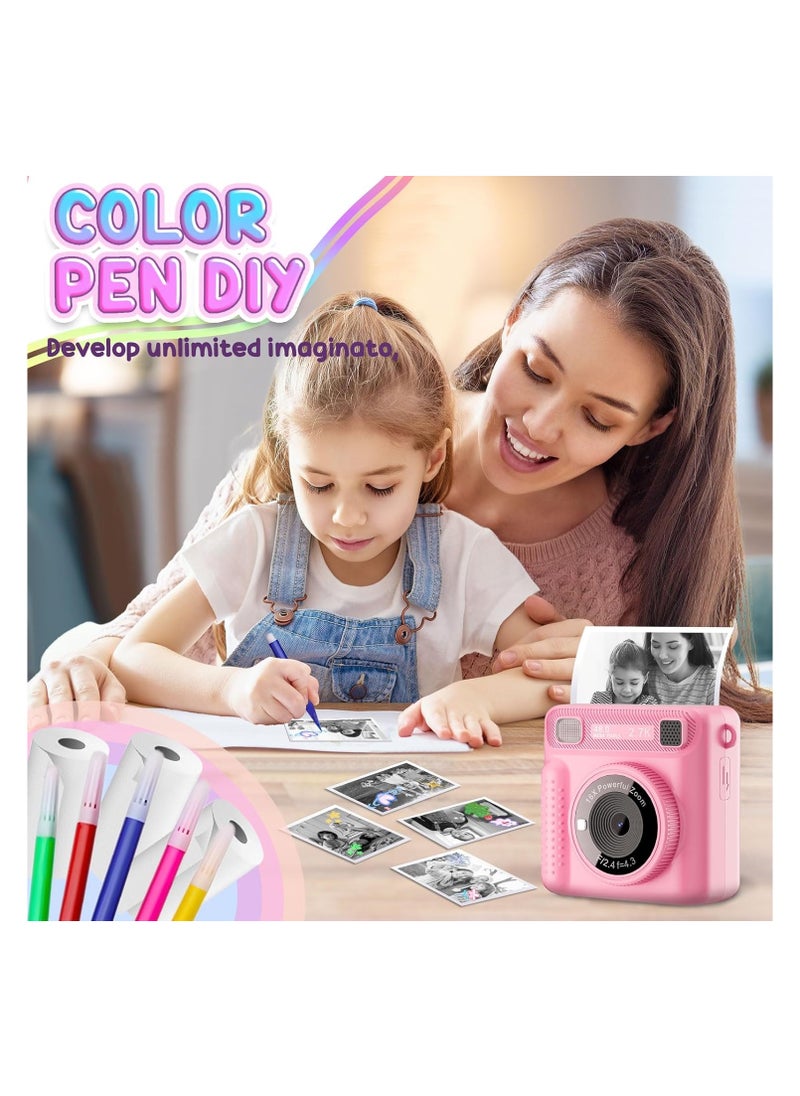 Instant Print Camera for Kids,Instant Camera for Girls Boys,Kids Camera Toys for Toddler 1080P HD Selfie Digital Camera with Print Paper u0026 32G Card,Birthday Gifts for Girls Age 3-12 Years Old