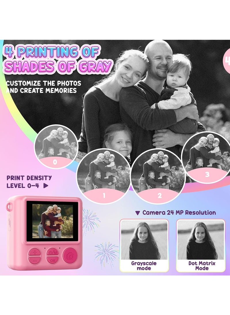 Instant Print Camera for Kids,Instant Camera for Girls Boys,Kids Camera Toys for Toddler 1080P HD Selfie Digital Camera with Print Paper u0026 32G Card,Birthday Gifts for Girls Age 3-12 Years Old