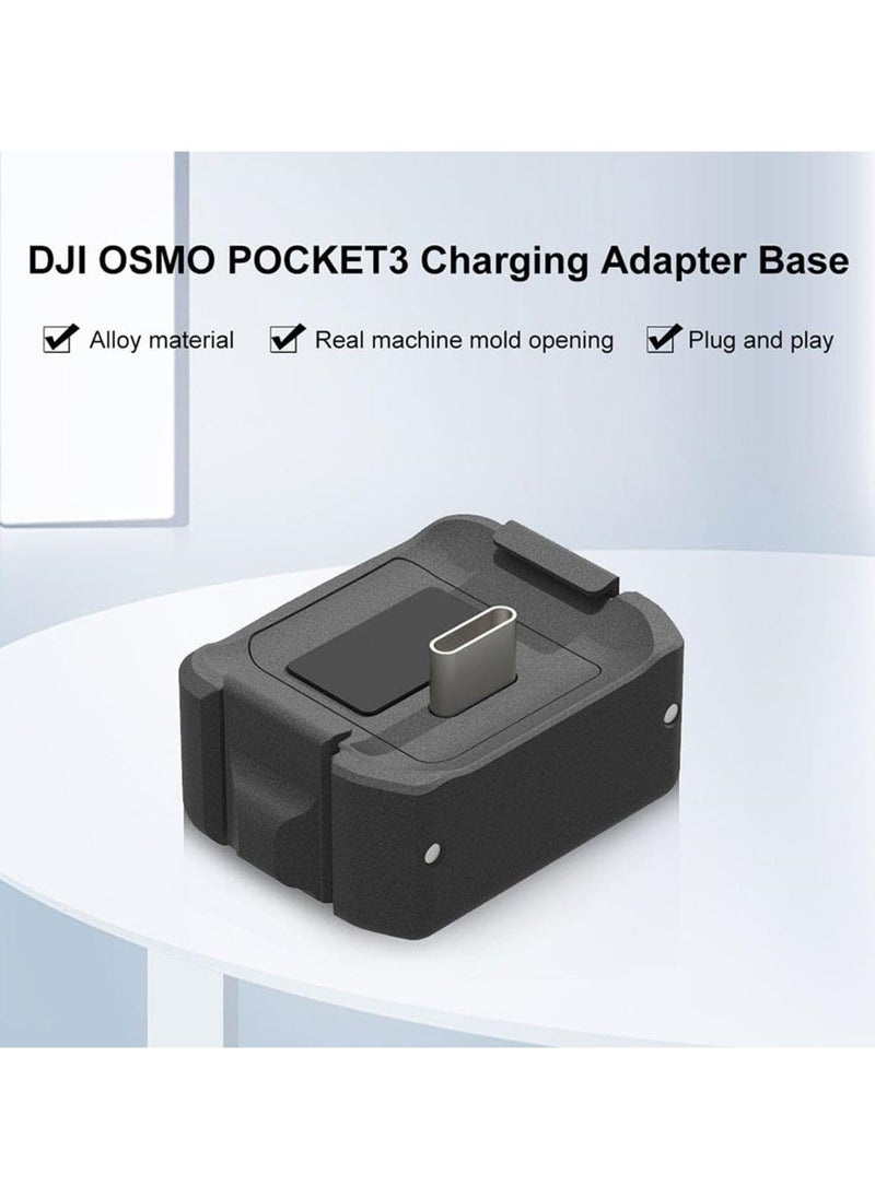 Charging Adapter Base Compatible with DJI Osmo Pocket 3 Portable Camera Charging Stand Type-C 1/4 Mount for DJI Osmo Pocket3 Charger Adapter Base Kit Camera Accessories