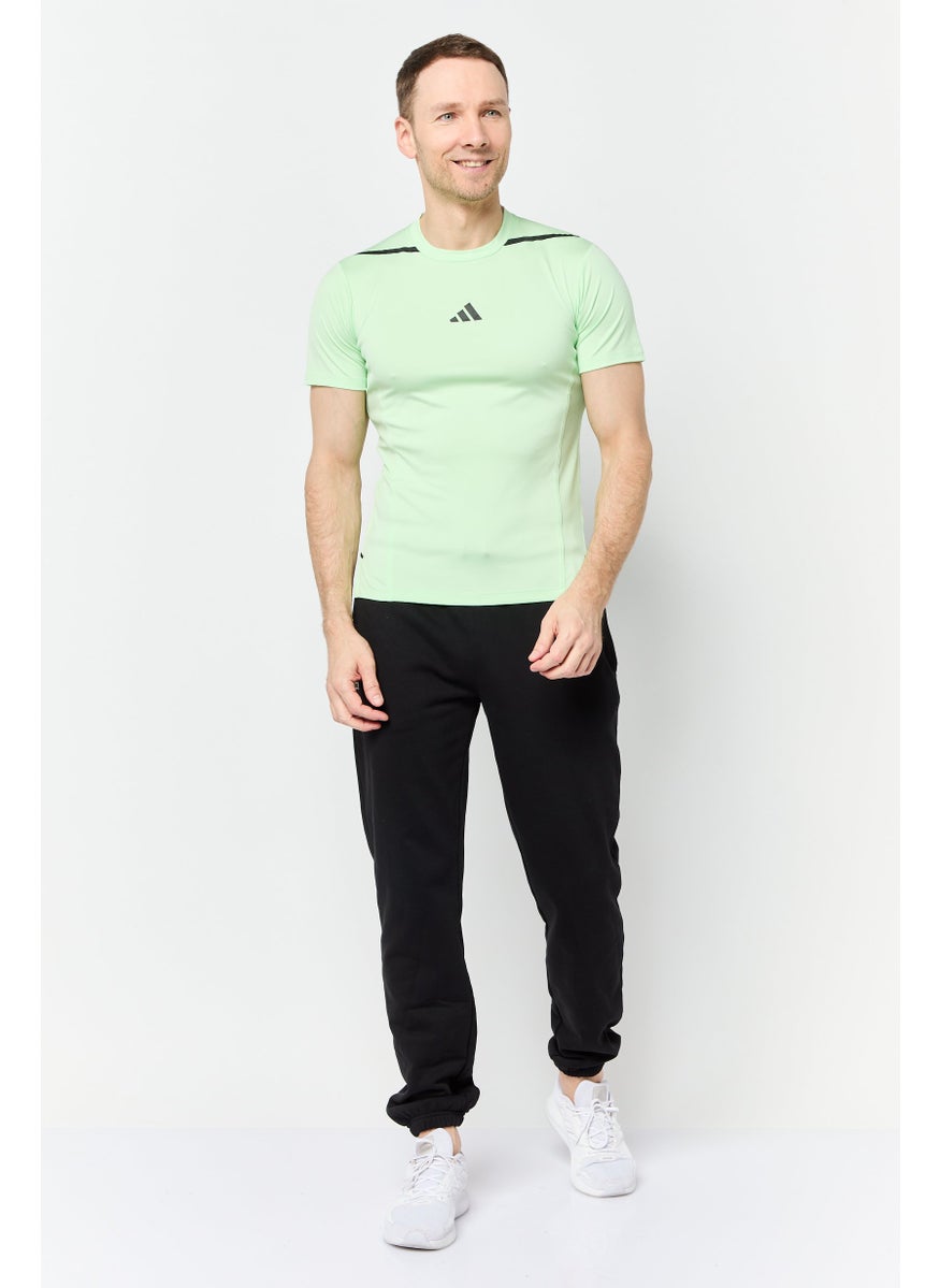 Men Sportswear Fit Short Sleeve Training T-Shirt, Light Green