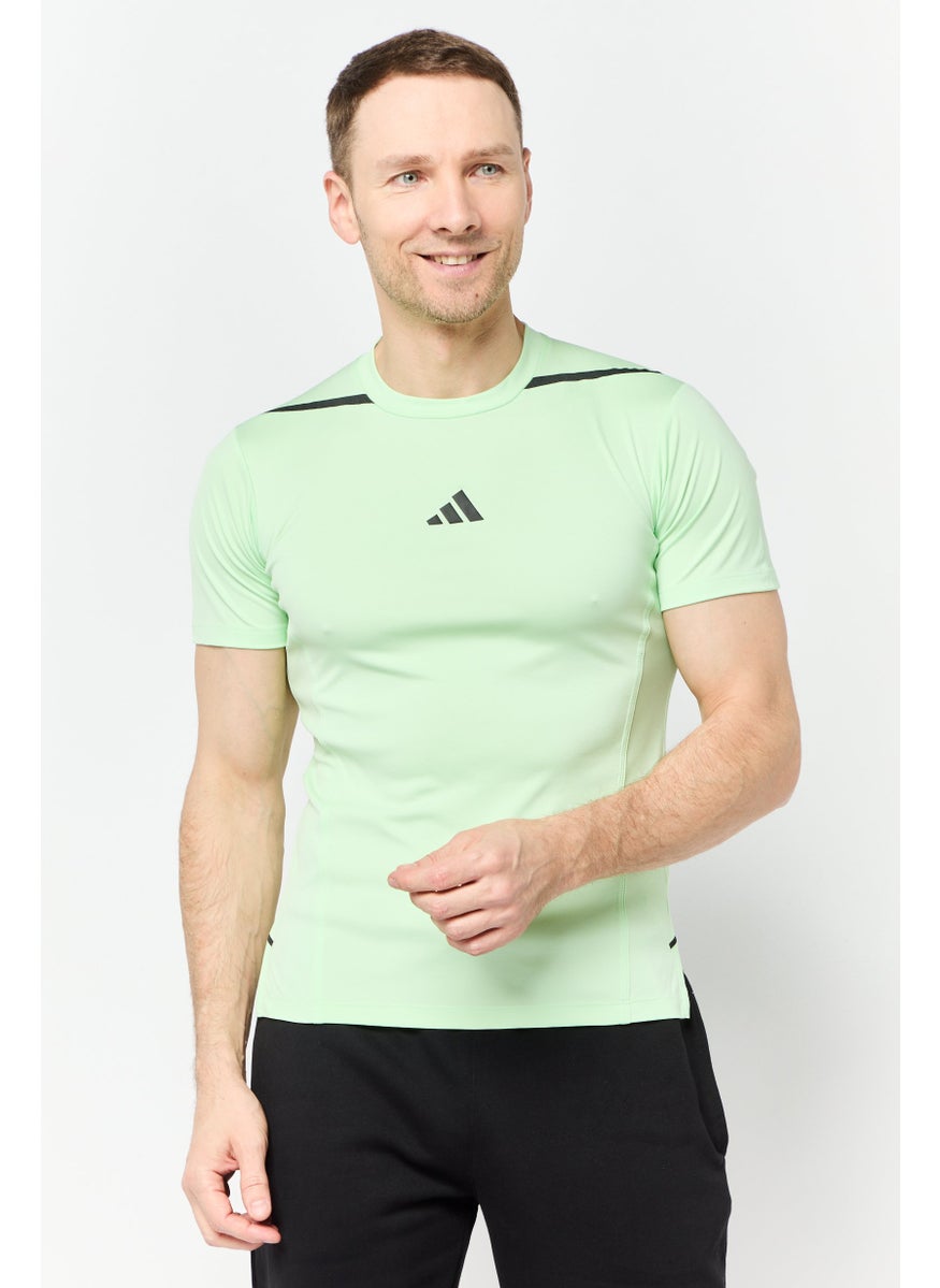 Men Sportswear Fit Short Sleeve Training T-Shirt, Light Green