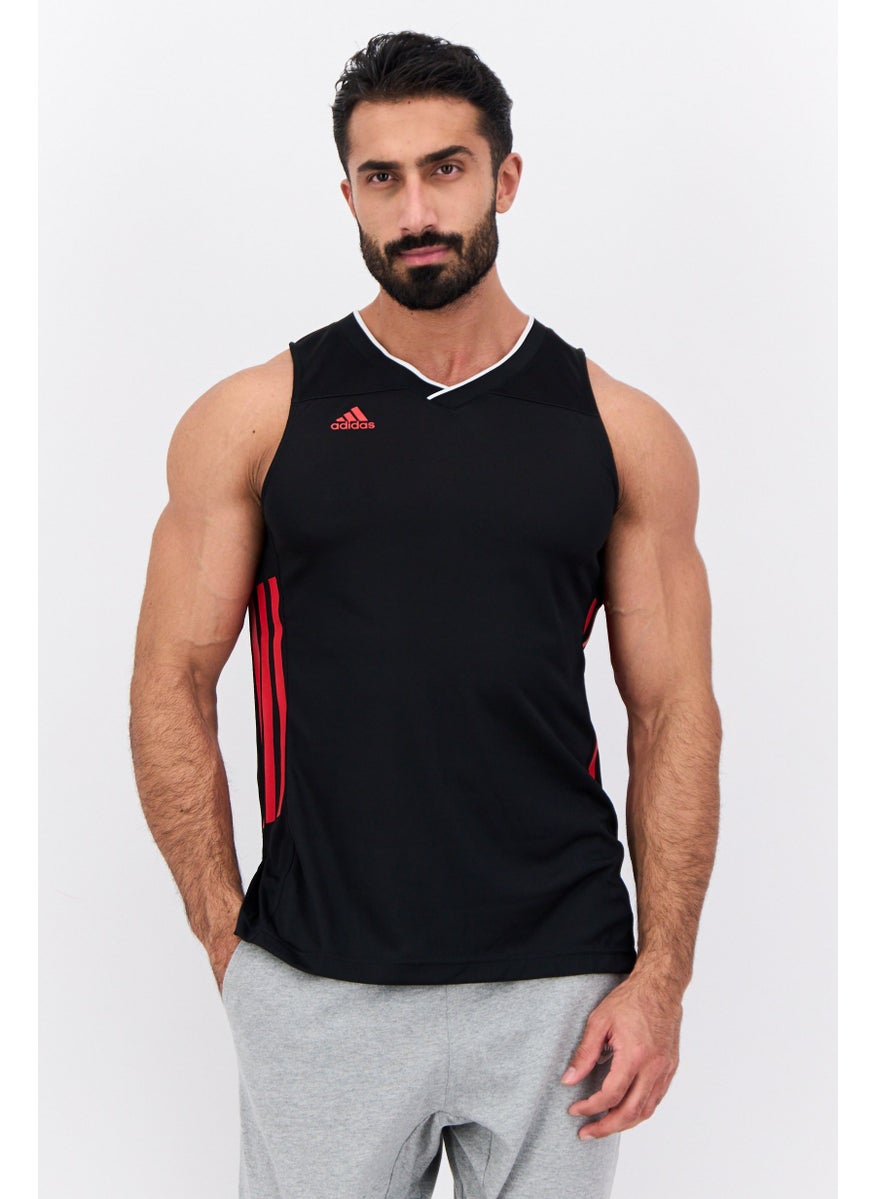 Men Sportswear Fit Sleeveless Training Vest, Black