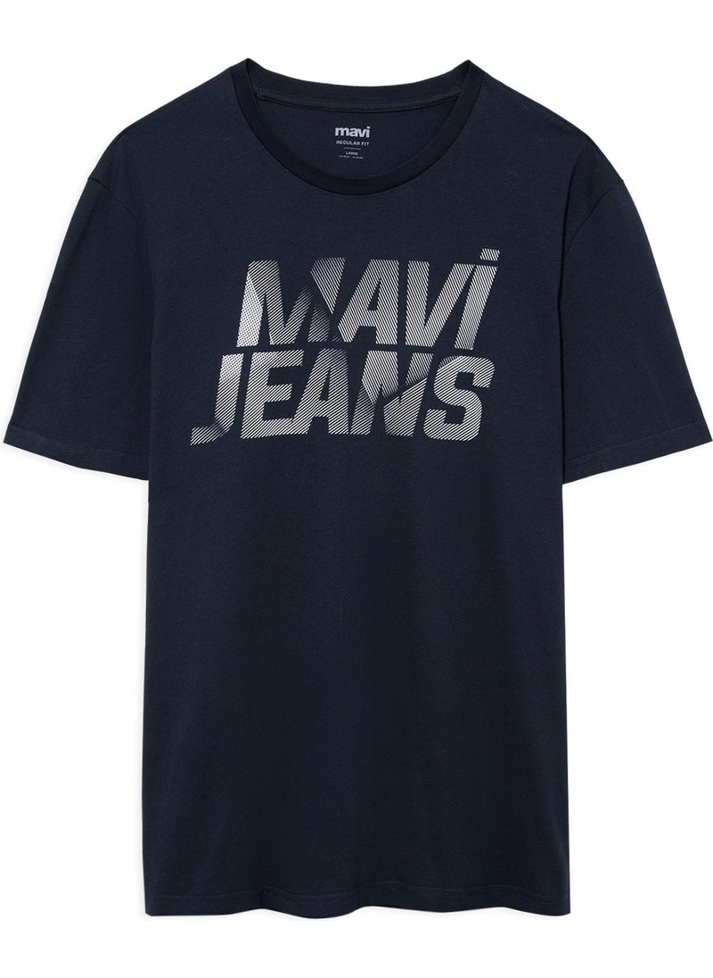 Blue Men's Blue Jeans Printed Navy Blue T-Shirt 0610260-70490