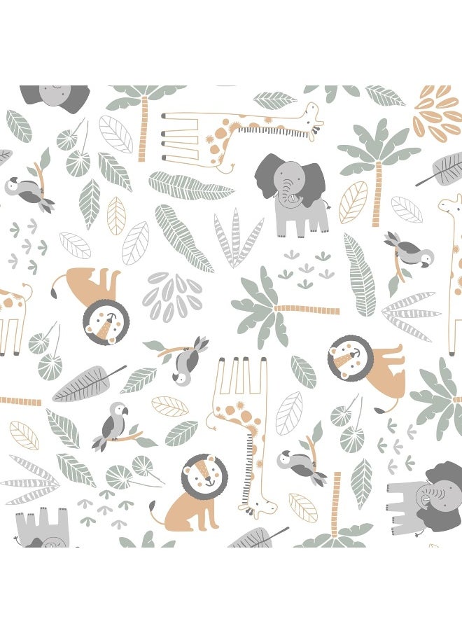 Lambs & Ivy Jungle Friends 100% Cotton Safari Animals Baby Fitted Crib Sheet