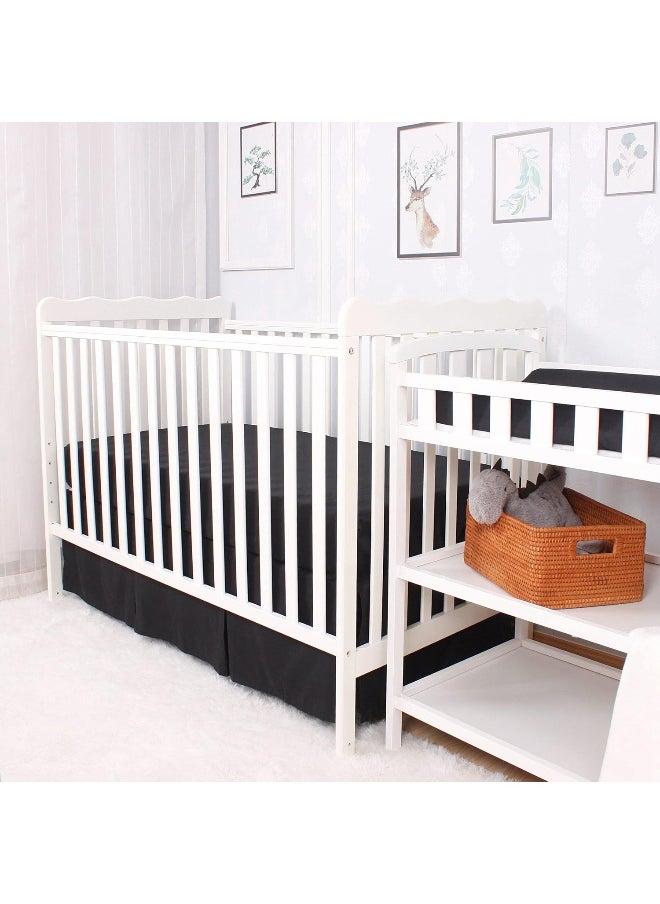CaSaJa Black 3 Pack Fitted Crib Sheets, Silky Soft Handfeel with Comfy Napping Surface for Baby Boy and Girl, Fits Standard Size Crib or Toddler Bed 28