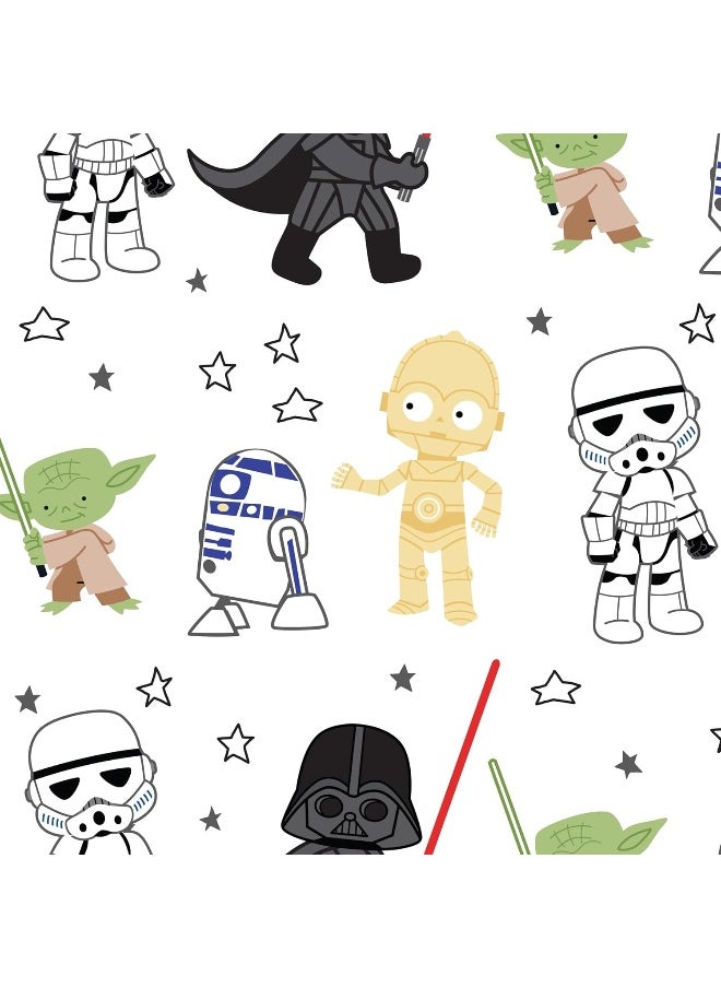 Lambs & Ivy Star Wars Classic Polyester Fitted Crib/Toddler Sheet - Yoda/Darth Vader