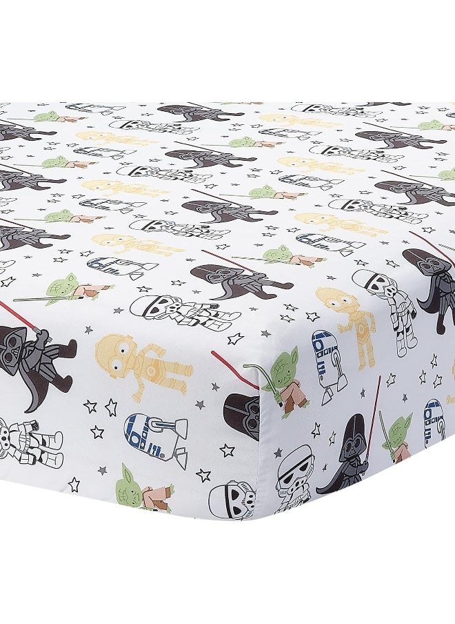 Lambs & Ivy Star Wars Classic Polyester Fitted Crib/Toddler Sheet - Yoda/Darth Vader