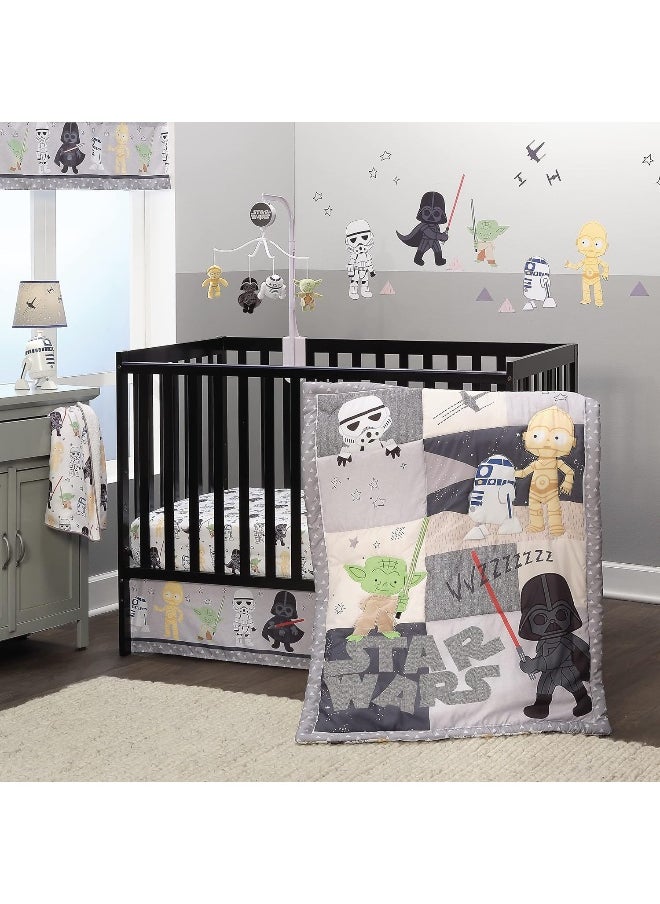 Lambs & Ivy Star Wars Classic Polyester Fitted Crib/Toddler Sheet - Yoda/Darth Vader