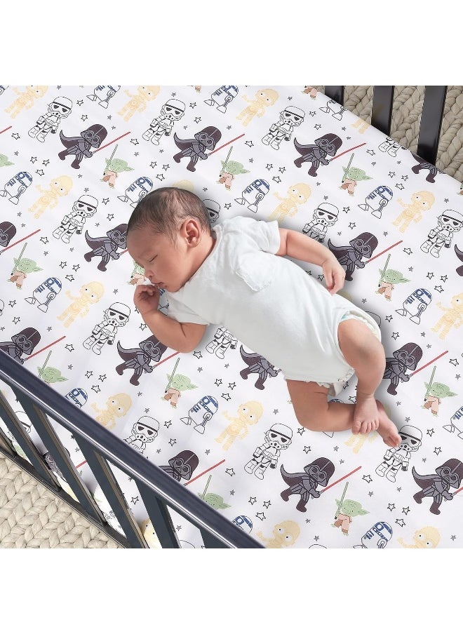 Lambs & Ivy Star Wars Classic Polyester Fitted Crib/Toddler Sheet - Yoda/Darth Vader