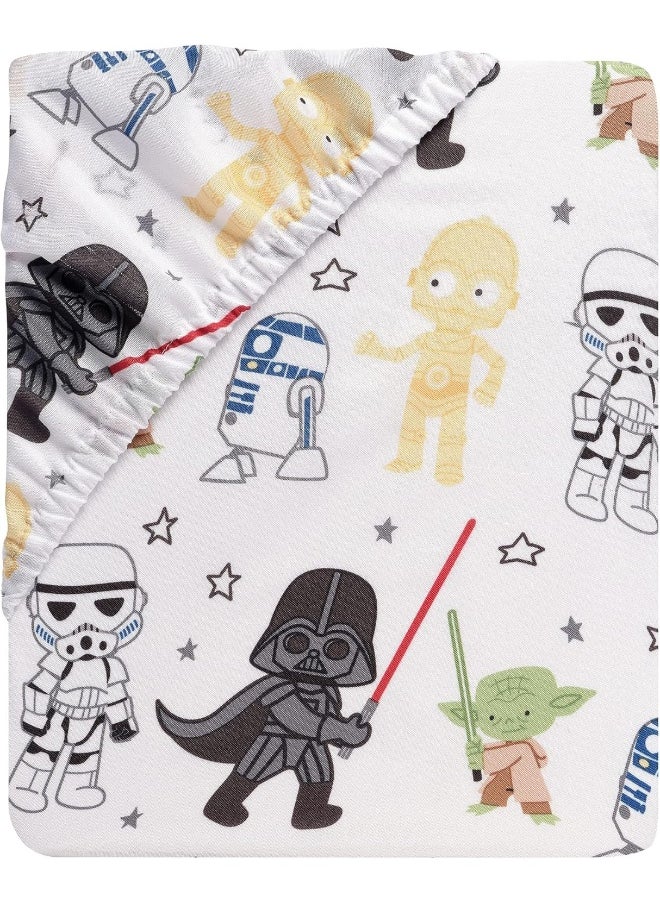 Lambs & Ivy Star Wars Classic Polyester Fitted Crib/Toddler Sheet - Yoda/Darth Vader