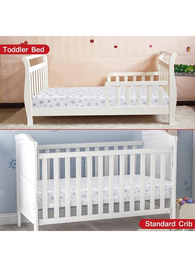 Moonsea Crib Sheets for Boys or Girls 2 Pack, Fitted Crib Sheet for Standard Size Crib and Toddler Mattresses, Soft and Breathable Material, Grey & White