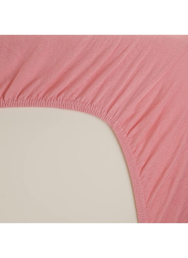 2 Pack n Play Mattress Sheets – 100% Jersey Knit Cotton Soft Portable Crib Mattress Sheet for Girls with Pink and Yellow Precious Moments Design