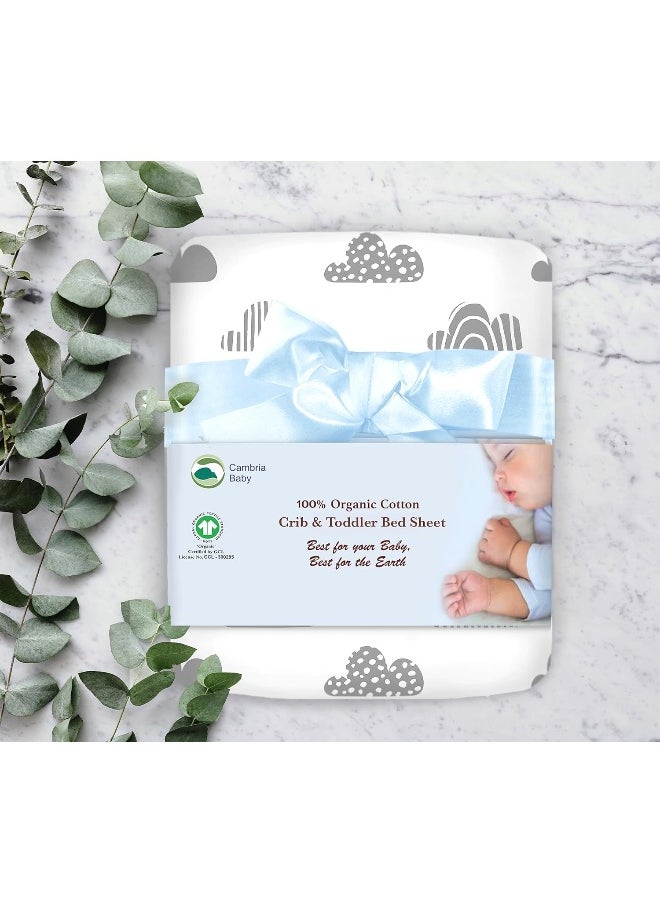 100% Organic Cotton Fitted Sheets for Standard Crib and Toddler Mattresses/Pads 28” x 52” and up to 6” Thick. Boys and Girls. Fits, Dream On Me, Lullaby, Safety 1st, Newton, and Other Brands.