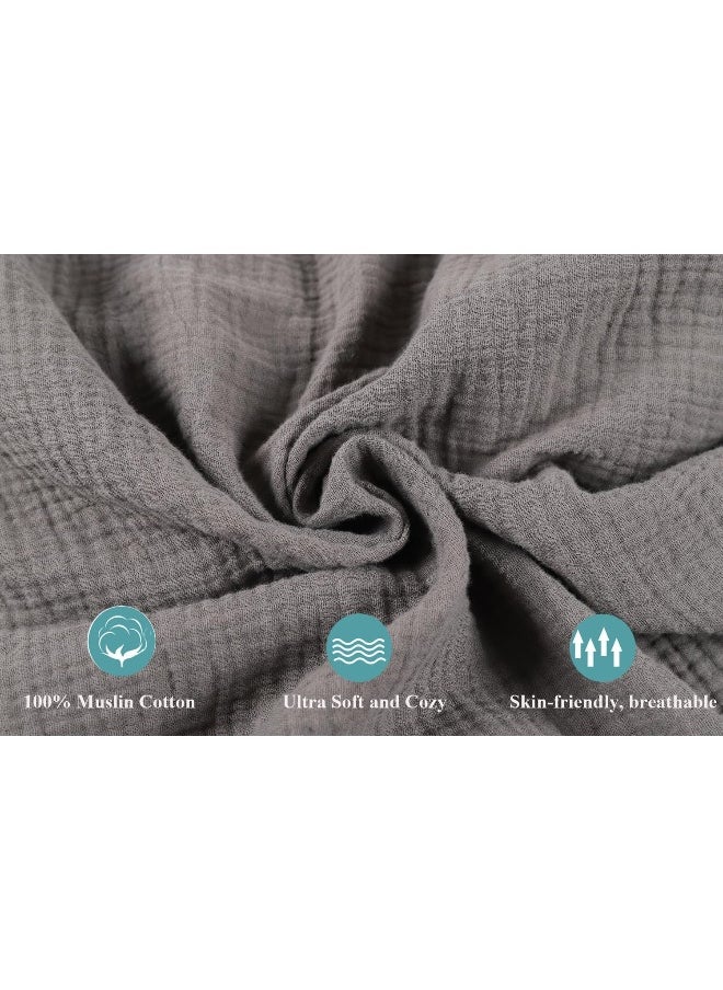 Knlpruhk Muslin Travel Crib Fitted Sheets Compatible with Baby Bjorn, Guava Lotus Travel Crib and 24 x 42 Inch Travel Light Playard Mattress Snuggly Soft 100% Cotton Grey & Navy