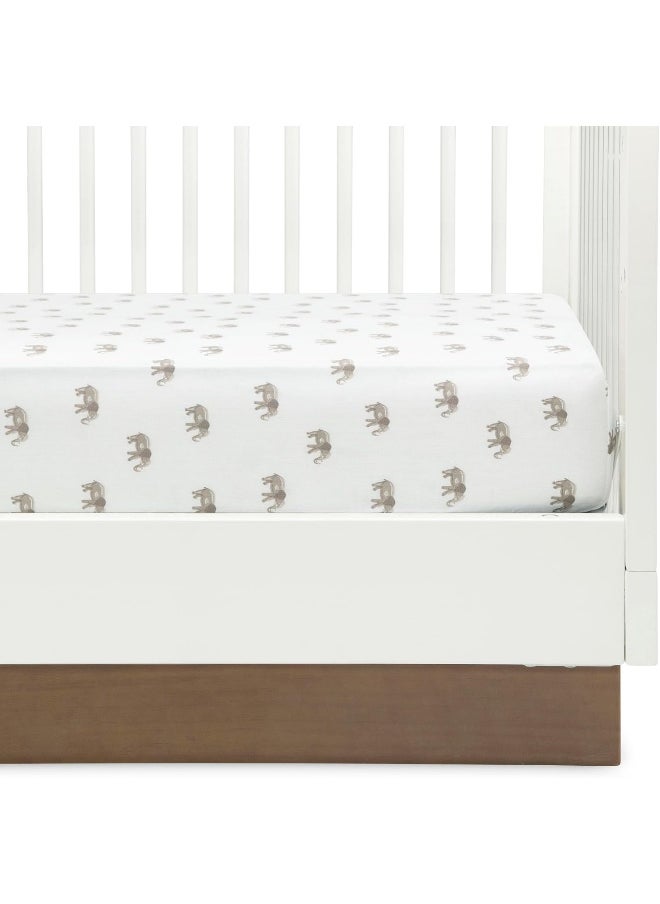 Delta Children Fitted Crib Sheets for Girls and Boys - Crib Sheet for Standard Crib and Toddler Mattresses - 28x52 Inch (Pack of 2), Safari Friends
