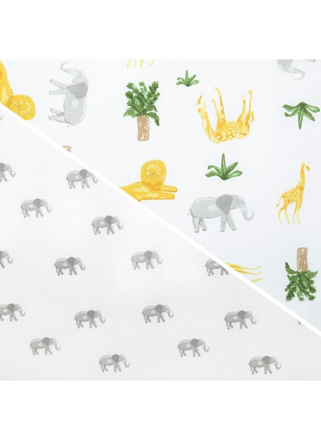 Delta Children Fitted Crib Sheets for Girls and Boys - Crib Sheet for Standard Crib and Toddler Mattresses - 28x52 Inch (Pack of 2), Safari Friends