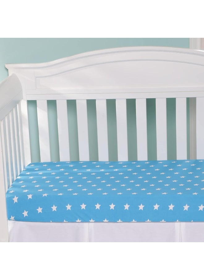 2 Pack Fitted Crib Sheets for Boys in 100% Jersey Knit Cotton –Boy’s Crib Mattress Sheets in Celestial Themes
