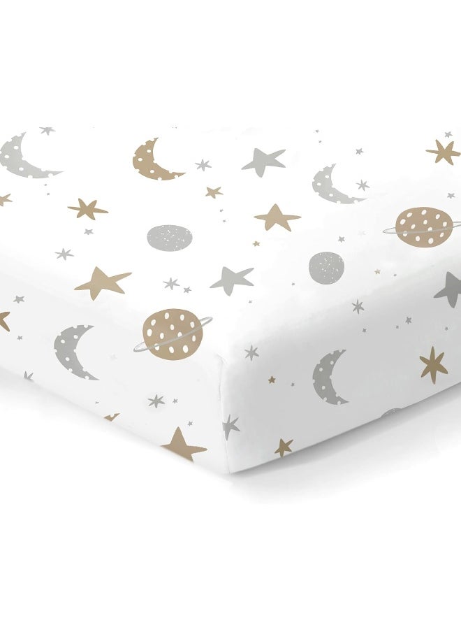 100% Organic Cotton Bed Sheet Fitted for Standard Crib and Toddler Mattresses/Pads 28'' x 52'' and up to 6'' Thick. Boys and Girls. Fits, Dream On Me, Lullaby, Safety 1st, Newton, and Other Brands.