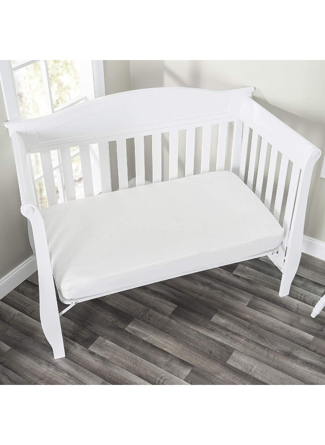 Everyday Kids 2-Pack Fitted Crib Sheets, 100% Soft Breathable Microfiber Baby Sheet, Fits Standard Size Crib Mattress 28in x 52in, Pink Nursery Sheet and White Nursery Sheet
