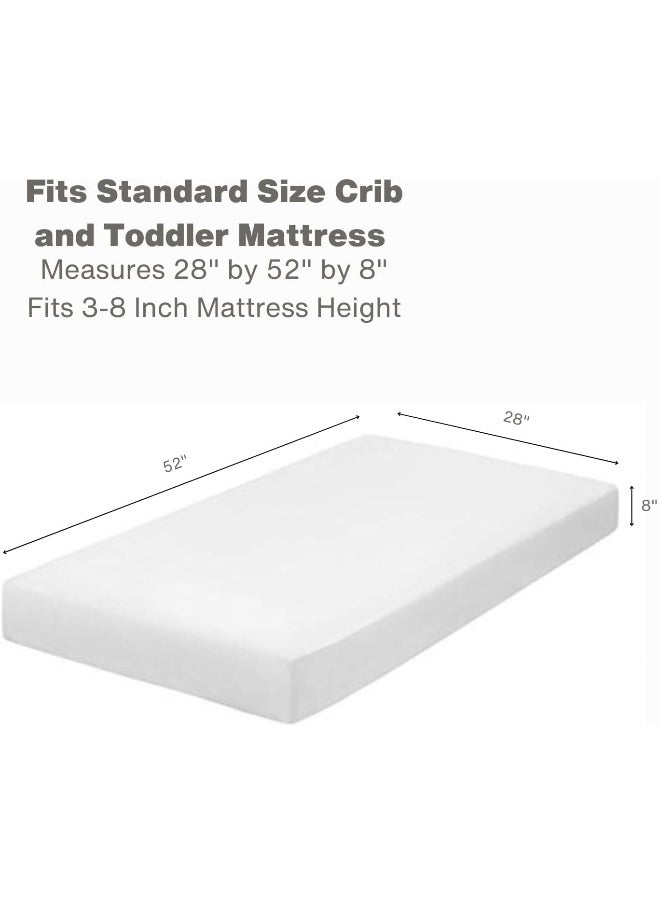 Everyday Kids 2-Pack Fitted Crib Sheets, 100% Soft Breathable Microfiber Baby Sheet, Fits Standard Size Crib Mattress 28in x 52in, White Nursery Sheet and Navy Nursery Sheet
