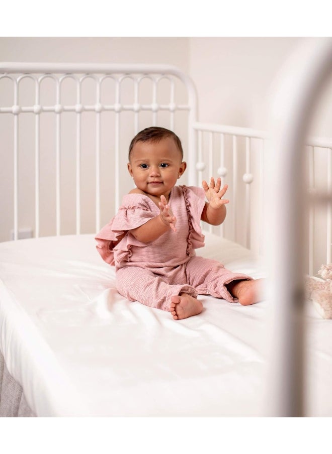 Pure Bamboo (White) - Sheets - Fitted Crib Sheet - Made of 100% Organic - Fits Standard Size Crib Mattress - Incredibly Soft, Breathable and Hypoallergenic - Unisex Design (White)