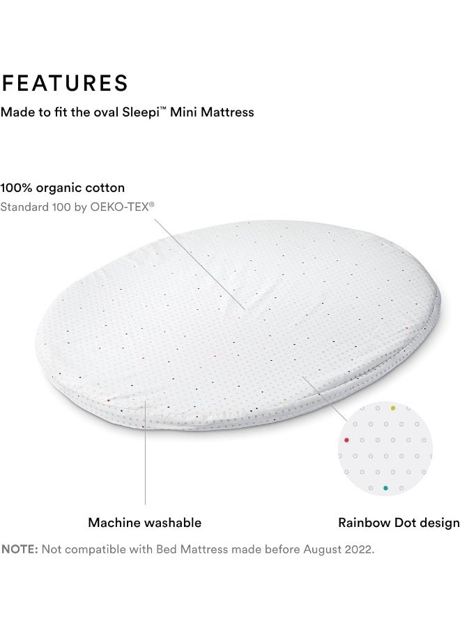 Stokke Sleepi Mini Fitted Sheet by Pehr V2, Rainbow Dot