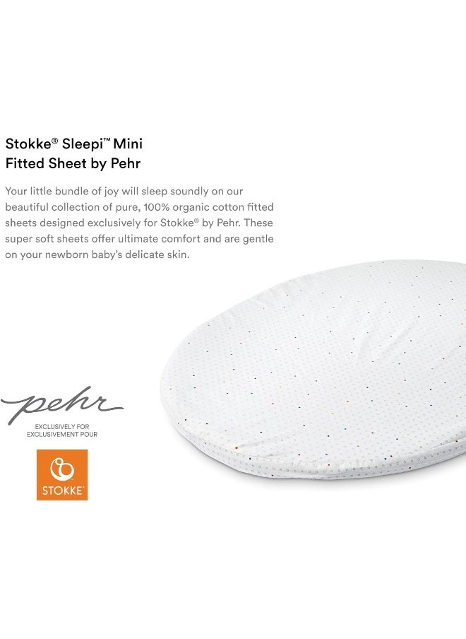 Stokke Sleepi Mini Fitted Sheet by Pehr V2, Rainbow Dot
