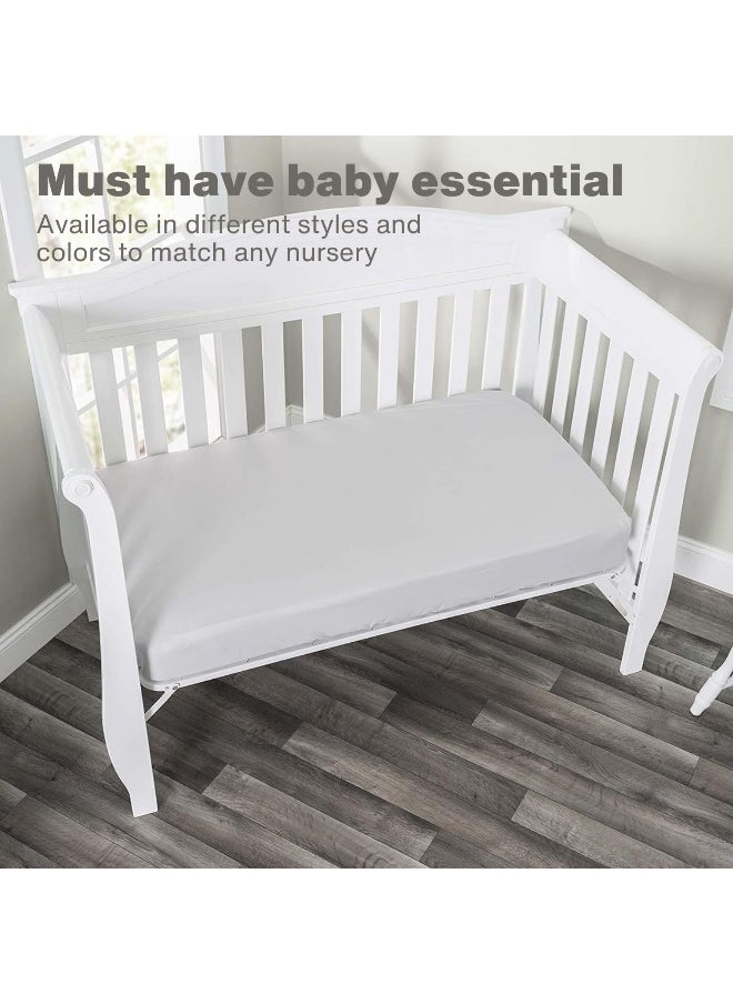 Everyday Kids Fitted Crib Sheet, 100% Soft Breathable Microfiber Baby Sheet, Fits Standard Size Crib Mattress 28in x 52in, Gray Nursery Sheet