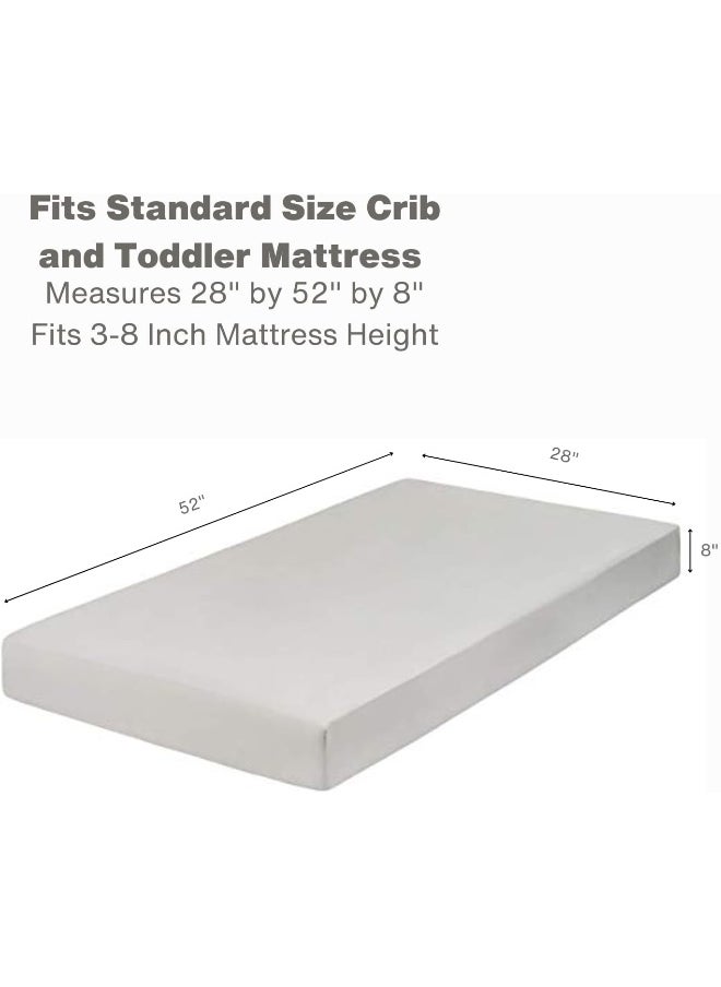 Everyday Kids Fitted Crib Sheet, 100% Soft Breathable Microfiber Baby Sheet, Fits Standard Size Crib Mattress 28in x 52in, Gray Nursery Sheet