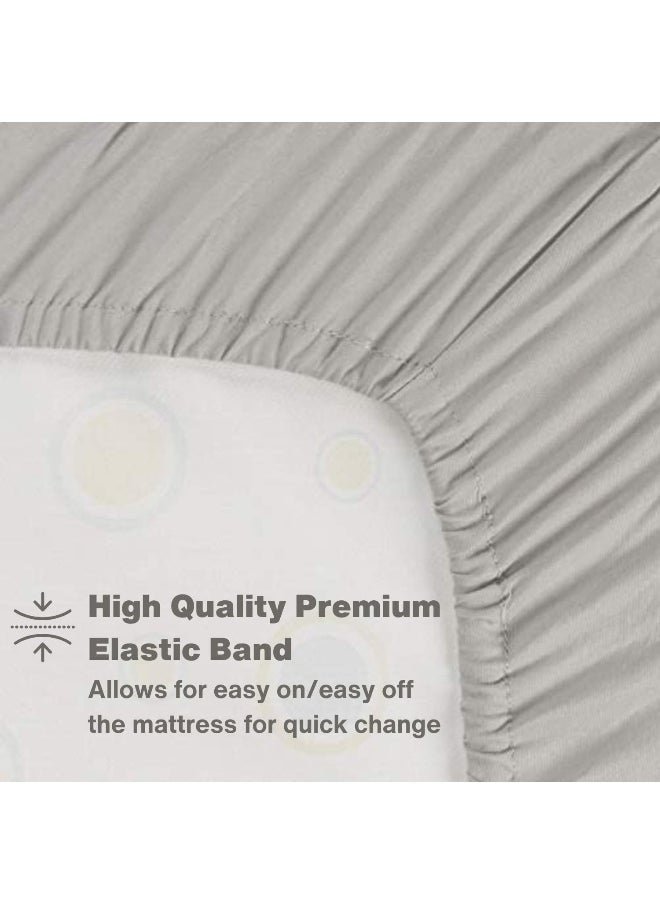 Everyday Kids Fitted Crib Sheet, 100% Soft Breathable Microfiber Baby Sheet, Fits Standard Size Crib Mattress 28in x 52in, Gray Nursery Sheet