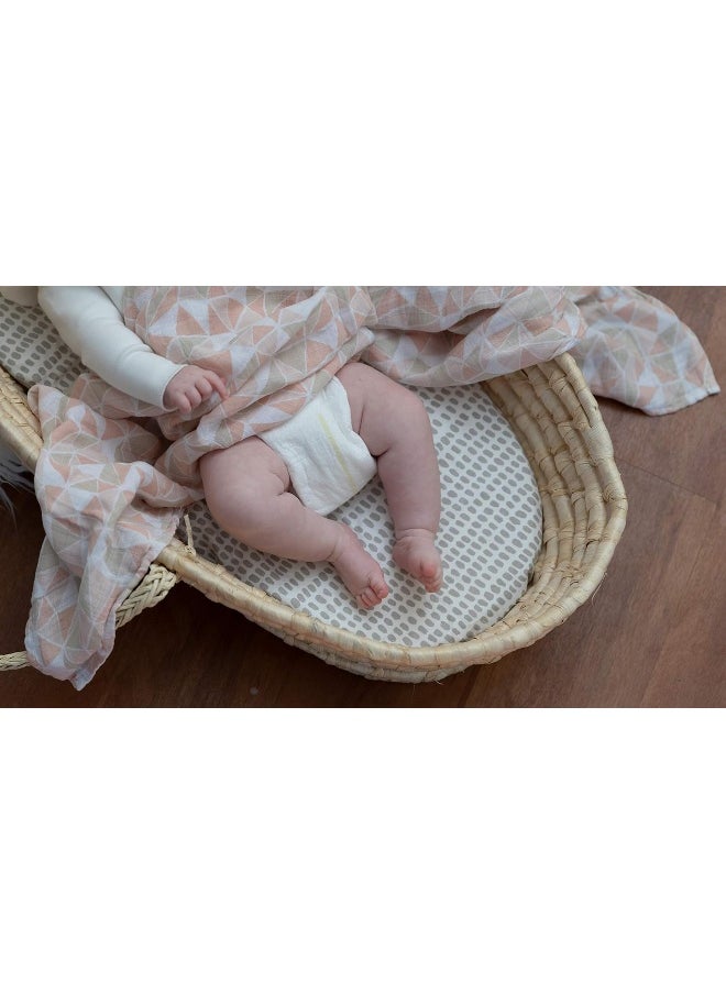 Ely's & Co. Waterproof Bassinet Sheet, No Need for Bassinet Mattress Pad Cover, 2 Pack Taupe Splash Stripes, Unisex for Baby Boy and Baby Girl
