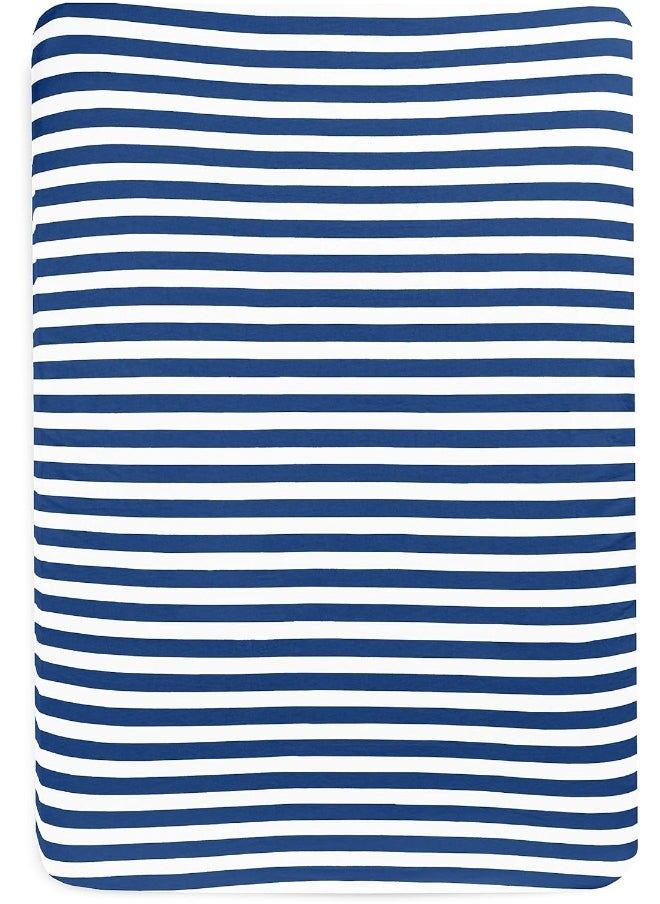 Pack n Play Playard Sheets Set | 3 Pack | 100% Super Soft Jersey Knit Cotton (150 GSM) | Portable Mini Crib Mattress Fitted Sheet for Boys & Girls