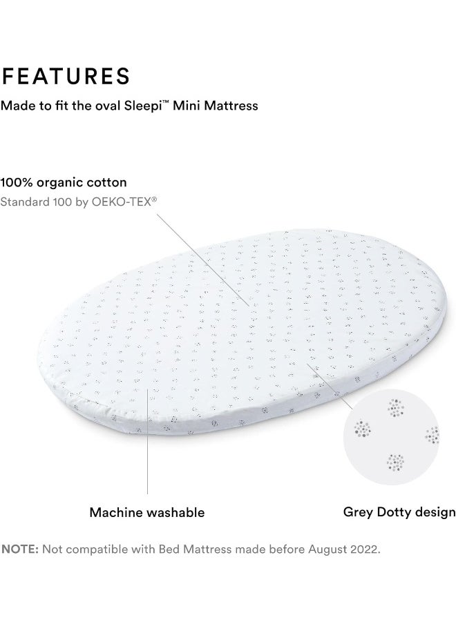 Stokke Sleepi Mini Fitted Sheet by Pehr, Grey Dotty