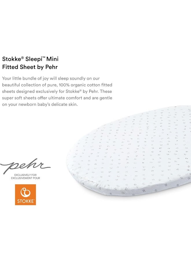 Stokke Sleepi Mini Fitted Sheet by Pehr, Grey Dotty
