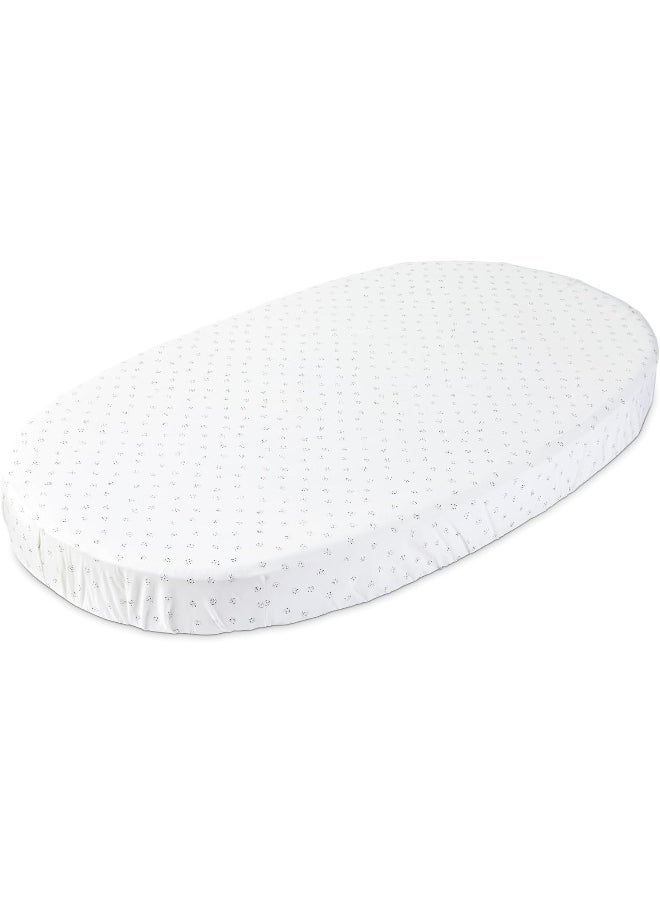 Stokke Sleepi Fitted Sheet by Pehr V2, Grey Dotty - Not Compatible with Sleepi Bed Mattress Made After August 2022-100% Cotton