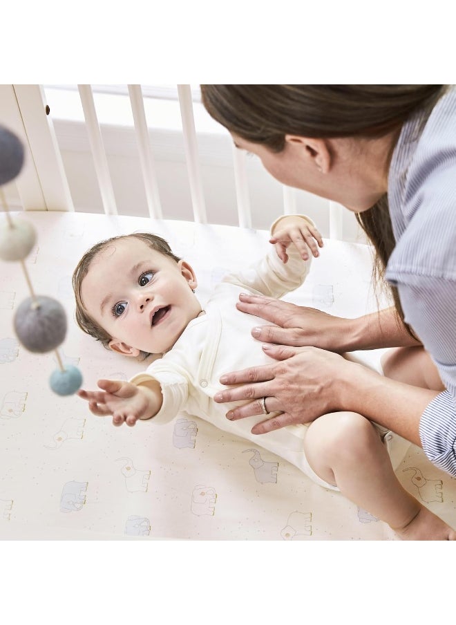 Stokke Sleepi Fitted Sheet by Pehr V2, Grey Dotty - Not Compatible with Sleepi Bed Mattress Made After August 2022-100% Cotton