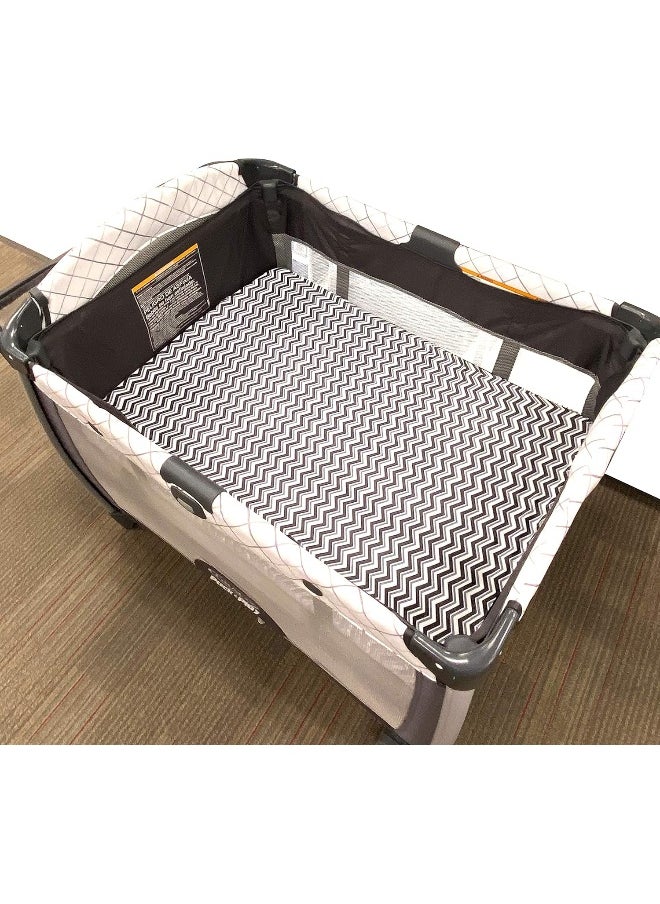 Youngever Pack n Play Stretchy Fitted Sheet, 2 Pack Portable Mini Crib Sheets, Convertible Playard Mattress Cover, Ultra Soft Material, Grey and Grey Wave