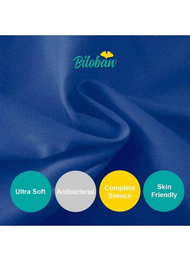 Biloban Pack and Play Sheets Fitted, 2 Pack Portable Playard Sheets, Ultra Soft Microfiber Pack and Play Sheets | Mini Crib Sheet, White & Navy, Preshrunk