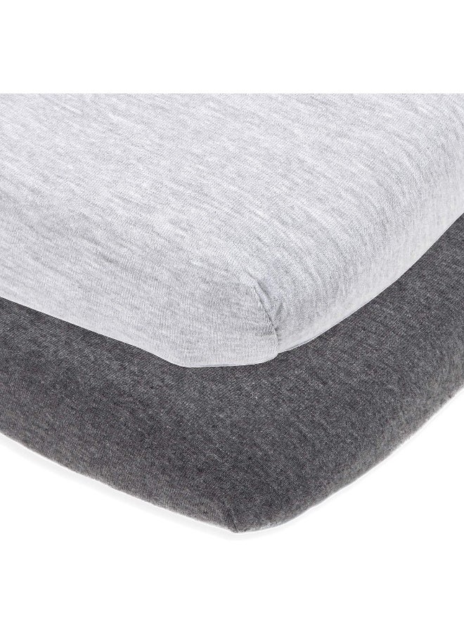Baby Cradle Sheets Fitted 18x36x2 - Easily Fits on Arms Reach Co Sleeper Cambria, Clear Vue, Mini Ezee, Miclassic Bassinet - 100% Jersey Cotton - Breathable Cradle Bedding - Gender Neutral & Unisex