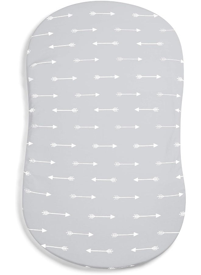 Bassinet Bed Sheets – Premium Bassinet Fitted Sheet for Halo, Mika Micky, Maxi COSI & Others - 4 Pack 100% Jersey Knit - Bassinet Bedding for Standard Size Oval or Halo Bassinet Pads for Boys & Girls