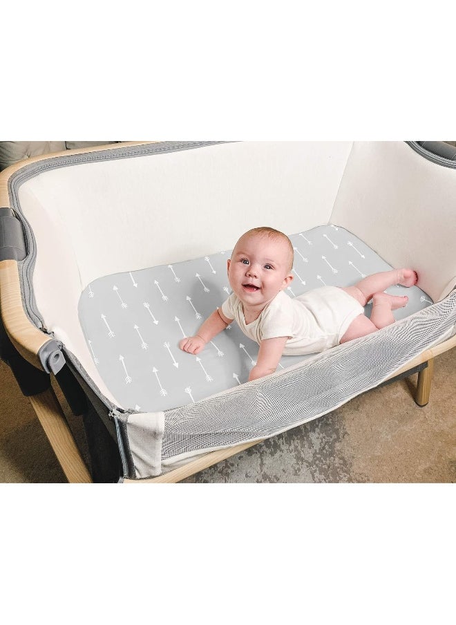 Bassinet Bed Sheets – Premium Bassinet Fitted Sheet for Halo, Mika Micky, Maxi COSI & Others - 4 Pack 100% Jersey Knit - Bassinet Bedding for Standard Size Oval or Halo Bassinet Pads for Boys & Girls