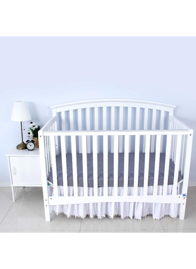 Biloban Crib Sheets 2 Pack, Fitted Crib Sheet for Standard Crib Mattress, Cozy Toddler Sheets for Boys and Girls, Machine Washable, Microfiber, Grey & White