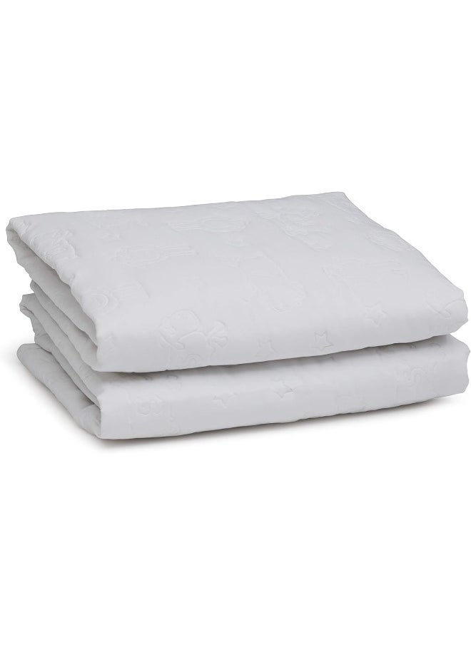 Delta Children Serta Sertapedic Crib Mattress Liner Pads (Pack of 2) - 100% Waterproof with Nanotex Technology - Ideal for Potty Training - Washable (White)