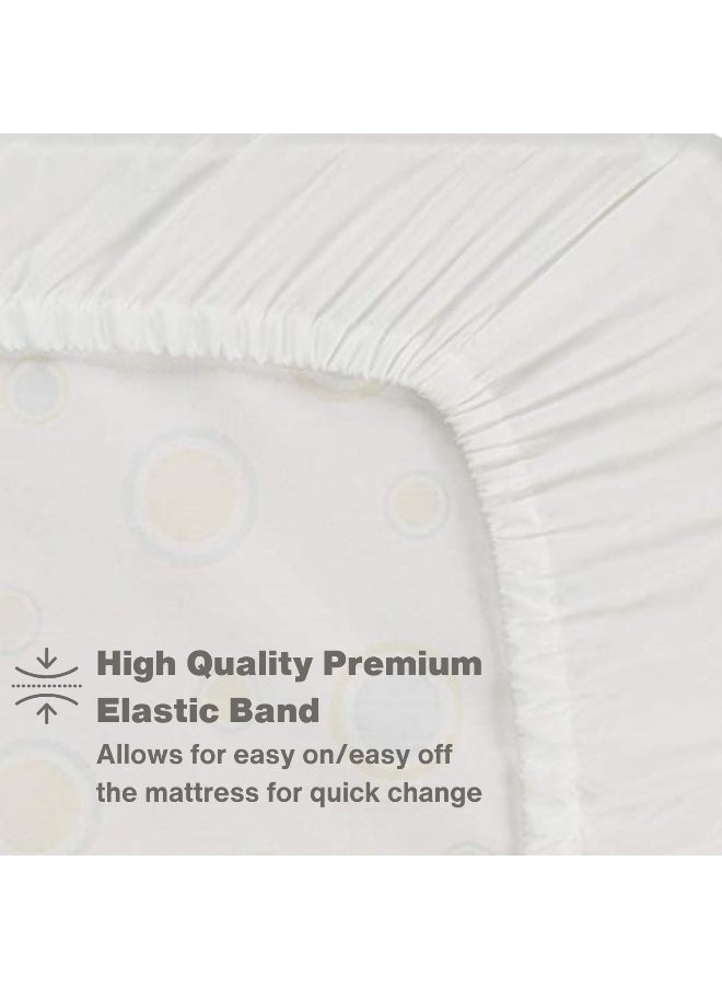 Everyday Kids 2 Pack Fitted Boys Crib Sheet, 100% Soft Microfiber, Breathable and Hypoallergenic Baby Sheet, Fits Standard Size Crib Mattress 28in x 52in, Nursery Sheet - Space/White