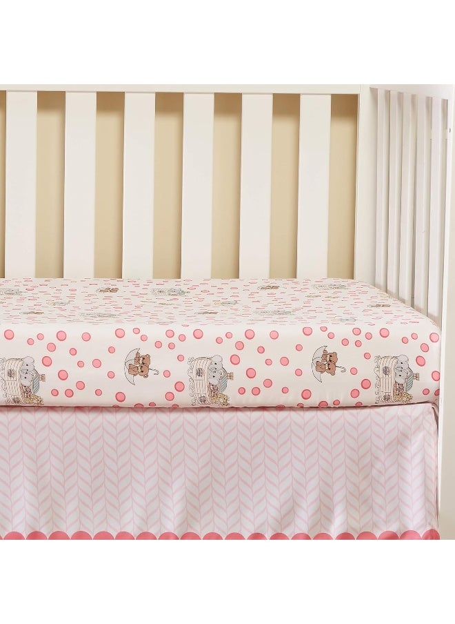 Precious Moments Noah’s Ark Fitted Crib Sheet 2 Pack for Baby Girl by Everyday Kids