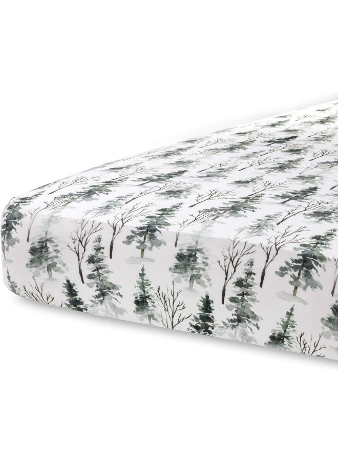 Pobi Baby - Premium Fitted Crib Sheets for Standard Crib Mattress - Ultra-Soft Cotton Blend, Stylish Woodland Pattern, Safe and Snug for Baby (Magical-Woods)