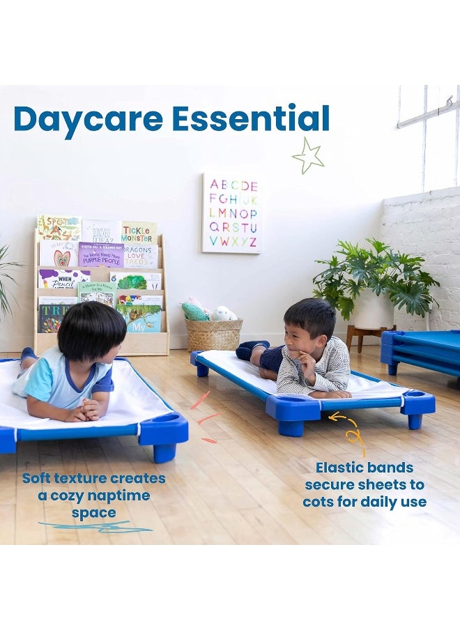 ECR4Kids Cot Sheet, Standard Size, Rest Time Accessories, White, 12-Pack