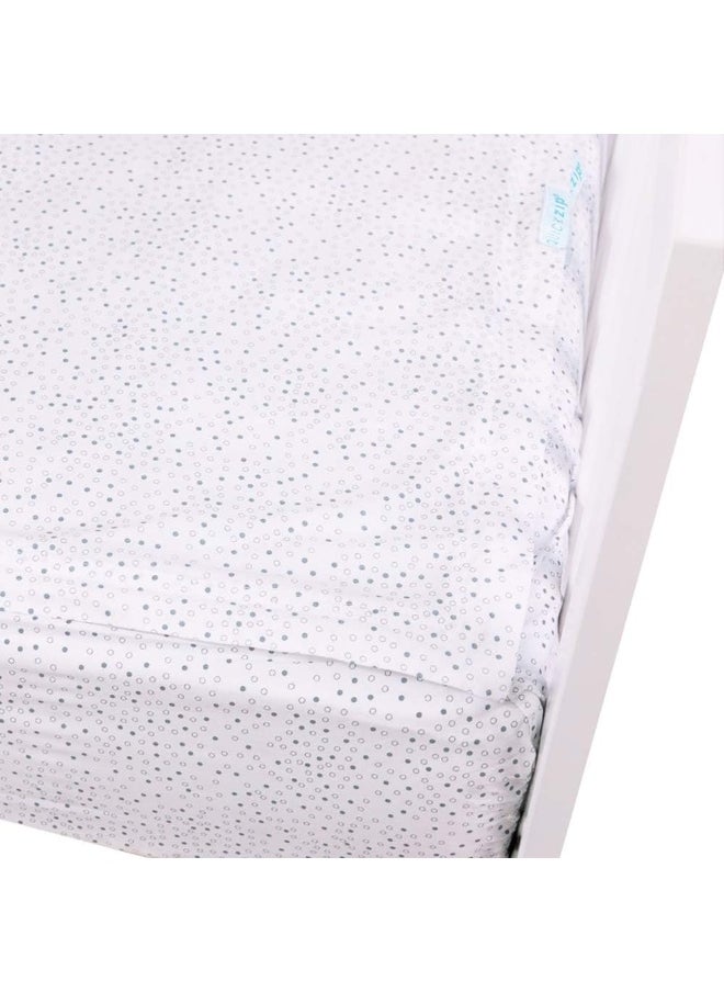 QuickZip Easy Change Crib Sheet with Wraparound Total Security Base, Gray Dot