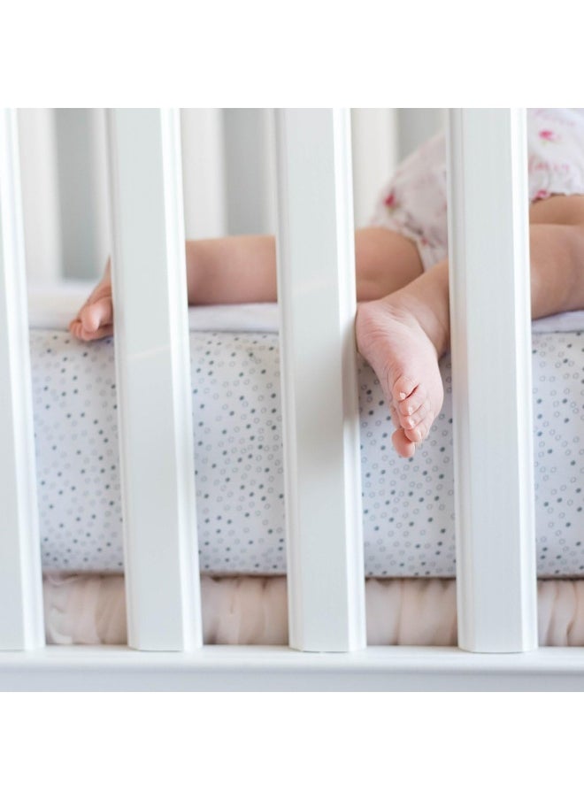 QuickZip Easy Change Crib Sheet with Wraparound Total Security Base, Gray Dot